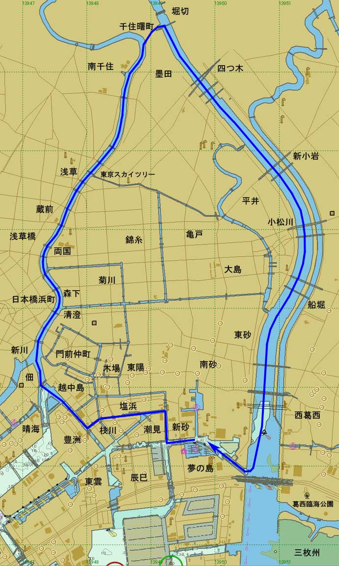 隅田川～荒川クルージング航海図