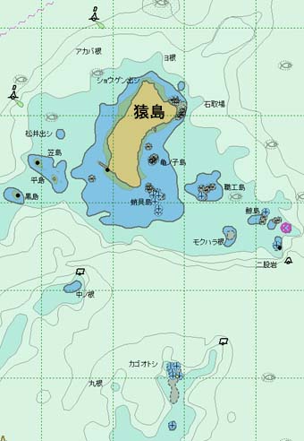 猿島周辺の浅瀬