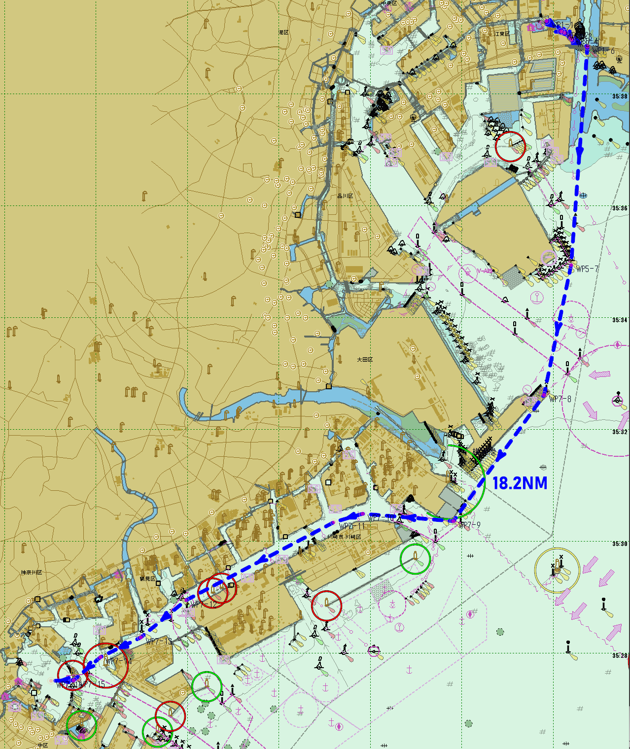 横浜港クルージング航海図